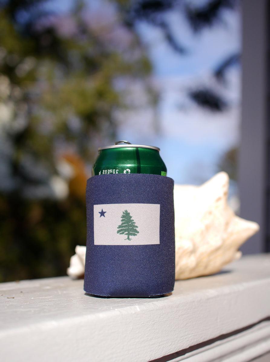 Maine Can Koozie - State With Trees