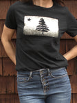 1901 Maine Flag Distressed Womens Cut T-Shirt - Black